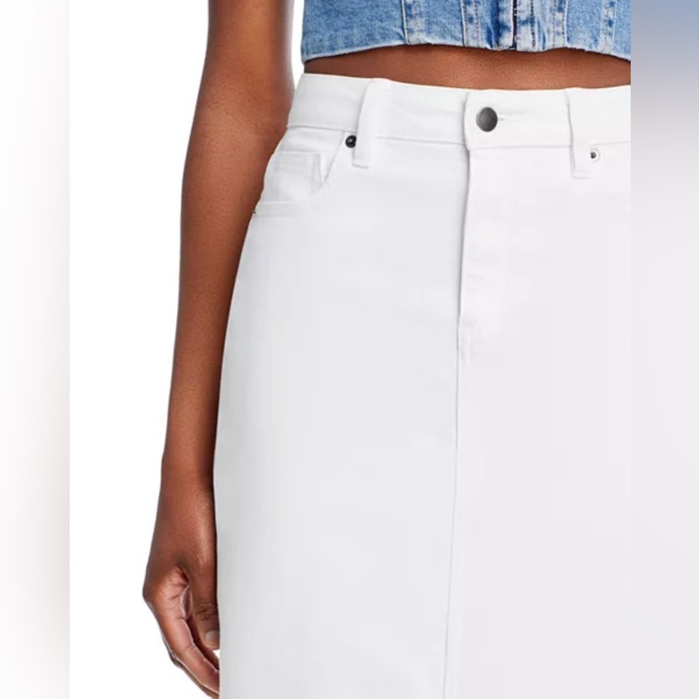 NWT AQUA White Denim Midi Skirt - Picture 6 of 8